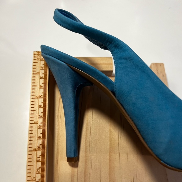 NINE WEST women velvet blue 4.5in stilettos heels/size 6 - Picture 8 of 10